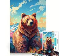 Puzzle vivace con orso delle Highlands per ragazzi,1000 pezzi,stimola la mente,divertente,con componenti robusti e ben definiti,un'attività di gruppo emozionante (38x26cm)