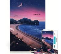 Puzzle Volo notturno sulla costa per ragazzi, 1000 pezzi, gioco di logica, divertimento per tutta la famiglia, taglio di precisione, (50x75cm)