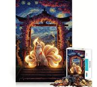 Puzzle "Volpe a nove code sotto il cancello Torii" da 1000 pezzi per adulti gioco cognitivo per momenti di condivisione assemblaggio di modelli oggetto ideale per i desideri di Babbo Natale (50x75cm)