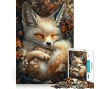 Puzzle "Volpe addormentata in un ambiente floreale" da 1000 pezzi per ragazzi, giocattolo intelligente per la casa, taglio preciso, regalo premuroso 50x75cm