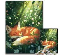 Puzzle Volpe addormentata nella foresta 1000 pezzi per adulti Puzzle difficili per adulti Perfetti per il divertimento in famiglia a Natale Ringraziamento Compleanni Pasqua 1000 pezzi (75x50 cm)
