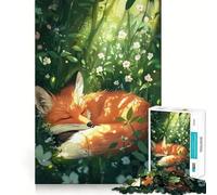Puzzle "Volpe addormentata nella foresta" da 1000 pezzi per ragazzi, gioco di logica e rilassante, con bordi di alta qualità, da collezione 38x26cm