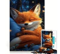 Puzzle "Volpe addormentata nella foresta" da 1000 pezzi per ragazzi, ideale per migliorare la memoria, per un relax divertente e creativo Pezzo da collezione con dettagli nitidi 38x52cm