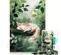 Puzzle "Volpe addormentata nella foresta" per ragazzi, 1000 pezzi, gioco di logica e antistress, taglio preciso, regalo di Babbo Natale 38x26cm