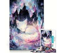 Puzzle "Volpe addormentata nella grotta di cristallo" per ragazzi, 1000 pezzi, gioco di logica e antistress, taglio preciso, regalo di Babbo Natale 38x52cm