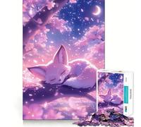 Puzzle "Volpe addormentata tra i ciliegi in fiore" per adolescenti, 1000 pezzi, gioco per esercizi mentali, attività per la casa, taglio di precisione, decorazione murale 38x52cm