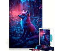 Puzzle "Volpe al neon nella foresta fantastica" da 1000 pezzi per adolescenti, gioco rilassante e di richiamo, con dettagli nitidi e graziosi, un regalo perfetto (38x26cm)