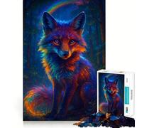 Puzzle "Volpe Arcobaleno nella Foresta Incantata" da 1000 pezzi per ragazzi, ideale per sviluppare la memoria, facile da realizzare, con bordi puliti, perfetto per Natale (38x52cm)
