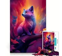 Puzzle Volpe Arcobaleno su Ramo per Adolescenti, 1000 Pezzi, Gioco di Mente Rilassante, Taglio Preciso, (38x26cm)