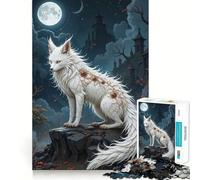 Puzzle Volpe Bianca con Segni Mistici per Adulti,1000 Pezzi,Gioco di Memoria,Montaggio Sicuro e Sicuro,Gioco Significativo per Costruire Connessioni (38x26cm)