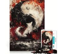 Puzzle Volpe Bianca e Yin Yang da 1000 pezzi,gioco di concentrazione mentale,tagli di precisione,bordi lisci,attività rilassante per serate tranquille (50x75cm)
