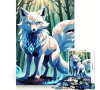 Puzzle "Volpe Bianca Mistica nella Foresta" per Adulti, 1000 Pezzi, Gioco di Logica e Divertimento Rilassante, Bordi Lisci, Regalo Speciale (38x26cm)