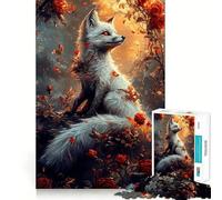 Puzzle "Volpe Bianca nel Roseto" da 1000 pezzi per ragazzi,divertente gioco di memoria,facile da completare,rilassante attività di gruppo al chiuso (50x75cm)