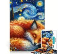 Puzzle "Volpe Fantasiosa Notte Stellata" per Ragazzi,1000 Pezzi,Stimola la Mente,Divertente,Componenti Precisi e Robusti,Attività di Collezionabili Emozionante (38x26cm)