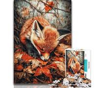 Puzzle Volpe in Autunno per Adolescenti, Aiuta il Cervello a Esercitare i Giocattoli Coinvolgenti per Coltivare la Pazienza Un'Opera d'Arte 38x26cm
