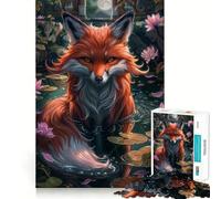 Puzzle "Volpe Mistica nello Stagno" da 1000 pezzi per adolescenti, ideale per rafforzare la memoria, perfetto per il tempo libero a casa, con bordi puliti e un regalo prezioso (50x75cm)