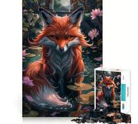 Puzzle "Volpe Mistica nello Stagno" per Ragazzi, 1000 Pezzi, Sviluppo della Memoria, Calma, Relax, Design, Assemblaggio, Regalo Classico (38x52cm)