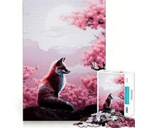 Puzzle "Volpe Rossa Sotto i Ciliegi in Fiore" per Adulti, 1000 Pezzi, Gioco di Logica e Rilassante, Taglio Preciso, Piacevole Sorpresa (50x75cm)