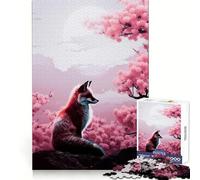 Puzzle Volpe Rossa sotto i Ciliegi in fiore per adulti, 1000 pezzi, gioco intelligente, tranquillo, con un motivo rilassante da assemblare, (38x26cm)