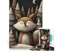 Puzzle "Volpe sorridente nella foresta invernale" per ragazzi, 1000 pezzi, gioco di logica e antistress, taglio preciso, regalo di Babbo Natale 50x75cm