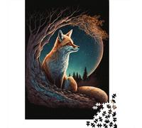 Puzzle Volpe sulla Luna, Decorazione unica per la casa, Puzzle di cartone premium per adulti e adolescenti, 1000 pezzi (38x26 cm)