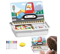Puzzle Volto Magnetico, Puzzle Educativo Double Face Gioco di apprendimento Precoce, Gioco di Associazione Magnetica Viaggio Casa Scuola, Regalo Compleanno