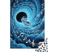 Puzzle Vortex 1000 Pezzi in Legno Per Adulti Per Tempo Libero Puzzles Music Note Vortex Void Astronaut Regalo Per Bambini 1000pcs (75x50cm)