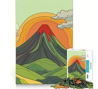 Puzzle "Vulcano al tramonto" con paesaggio,1000 pezzi,gioco per lo sviluppo delle capacità cognitive,superficie liscia e priva di sbavature,attività rilassante di gruppo al chiuso (50x75cm)
