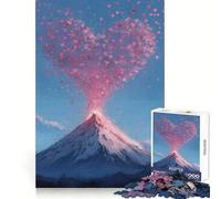 Puzzle Vulcano di Cuori da 1000 pezzi per adolescenti, allenamento della concentrazione, divertimento nel tempo libero, assemblaggio preciso, regalo adorabile (38x26cm)