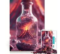 Puzzle "Vulcano in bottiglia" per adulti,1000 pezzi,gioco stimolante per la mente,dimensioni uniformi,pezzi precisi,ideale da portare in viaggio,regalo perfetto per allenare la mente (38x52cm)