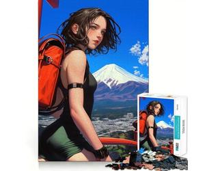 Puzzle Wanderlust Backpack Girl da 1000 pezzi,gioco cognitivo divertente,taglio di precisione, alleviare lo stress (50x75cm)