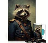Puzzle "War Raccoon" da 1000 pezzi,gioco di memoria,divertente,con bordi lisci e incastri perfetti,un modo divertente per riempire le ore vuote (38x52cm)