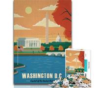 Puzzle Washington da 1000 pezzi per adulti e adolescenti, aiuta il cervello ad allenarsi, giocattoli avvincenti per coltivare la pazienza, ottimo regalo, 38x26cm