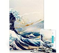 Puzzle Wave Off Kanagawa da 1000 pezzi,gioco per lo sviluppo delle capacità cognitive,superficie liscia e priva di sbavature,attività rilassante di gruppo al chiuso (38x26cm)