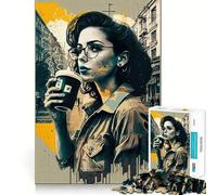 Puzzle We Love Coffee da 1000 pezzi,gioco cognitivo divertente,taglio di precisione, alleviare lo stress (50x75cm)