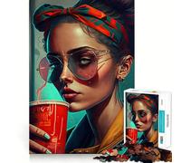 Puzzle "We Love Coffee" da 1000 pezzi,gioco creativo per lo sviluppo delle capacità cognitive,componenti robusti e facili da tagliare,ideale da portare in viaggio,gioco per la mente,regalo (38x52cm)