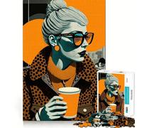 Puzzle "We Love Coffee" da 1000 pezzi,gioco di concentrazione mentale,design a incastro preciso,sfida interattiva per il cervello,ideale per la casa (38x52cm)