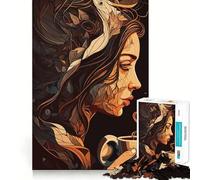 Puzzle "We Love Coffee" per ragazzi,1000 pezzi,divertente gioco di memoria,superficie liscia e senza sbavature,regalo di compleanno,rompicapo (50x75cm)