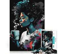 Puzzle "We Love Coffee" per ragazzi,1000 pezzi,gioco di potenziamento mentale,dimensioni uniformi,pezzi precisi,divertimento in famiglia,attività serale (50x75cm)