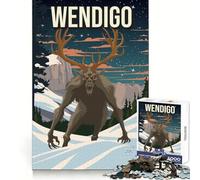 Puzzle Wendigo Cryptid Horror Art da 1000 pezzi per adulti, stimolante per la mente, ideale per il relax e il tempo libero, con bordi netti Perfetto per Natale (38x52cm)