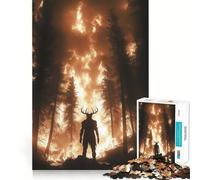 Puzzle Wendigo Forest Fire Guardian per ragazzi,1000 pezzi,gioco stimolante per la mente,montaggio sicuro e stabile,attività di condivisione per i propri cari (38x26cm)