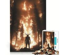 Puzzle Wendigo "Guardiano del Fuoco della Foresta" da 1000 pezzi,gioco di costruzione Focus Zero Gap,incastro perfetto,attività gratificante per le giornate di pioggia (50x75cm)