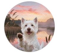 Puzzle West Highland White Terrier 1000 Pezzi Per Bambini E Adulti, Gioco Di Squadra, Difficile Sfida Rompicapo Con Grass, Idea Regalo 1000pcs (67.5x67.5cm)