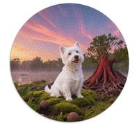 Puzzle West Highland White Terrier 1000 Pezzi Per Bambini E Adulti, Gioco Di Squadra, Difficile Sfida Rompicapo Con Mangrove Forest, Regalo Per Bambini E Adulti 1000pcs (67.5x67.5cm)