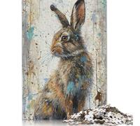 Puzzle Whimsy Wild Hare, giocattoli di decompressione, puzzle in cartone riciclato al 100% per adulti, adolescenti, regali per la festa del papà, 1000 pezzi (75x50 cm)