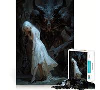 Puzzle White Angel da 1000 pezzi,gioco di concentrazione mentale,design a incastro preciso,sfida interattiva per il cervello per la casa (38x26cm)