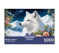 Puzzle White Fox 1000 Pezzi Per Bambini E Adulti, Puzzles Con Snowy Mountain Flowers, Divertimento in Famiglia, Regalo Per Adulti E Ragazzi 38x26cm/1000pcs