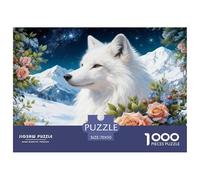 Puzzle White Fox 1000 Pezzi Per Bambini E Adulti, Puzzles Con Snowy Mountain Flowers, Giocattolo Educativo, Regalo Per Bambini E Adulti 70x50cm/1000pcs