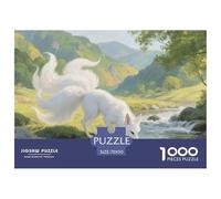 Puzzle White Fox Con 1000 Pezzi Per Adulti,Mountain Stream Scene Gioco Diabilità Impossibile Gioco Intellettivo Familiare Regalo Per Amore E Amico 70x50cm/1000pcs