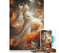 Puzzle White Fox Spirit da 1000 pezzi per adulti,gioco divertente e di memoria,montaggio sicuro e stabile,attività per tutta la famiglia (50x75cm)
